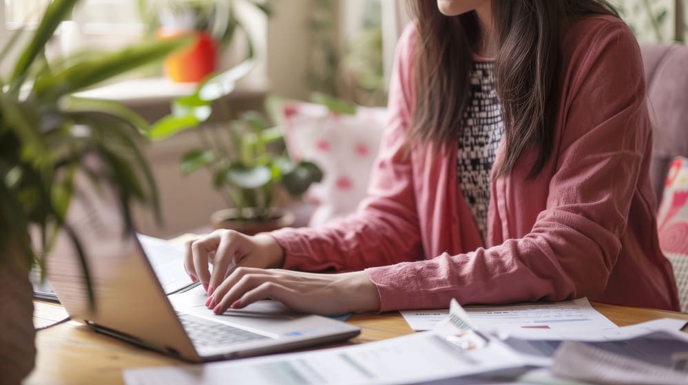 Photo d'une rédactrice web. Elle travaille depuis chez elle, depuis la campagne orléanaise.